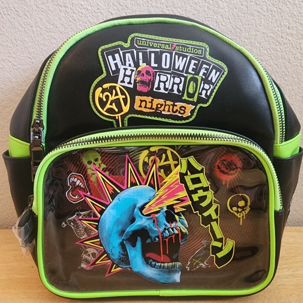 Universal Studios Halloween Horror Nights 2024 Mini Backpack Skull Graphic New